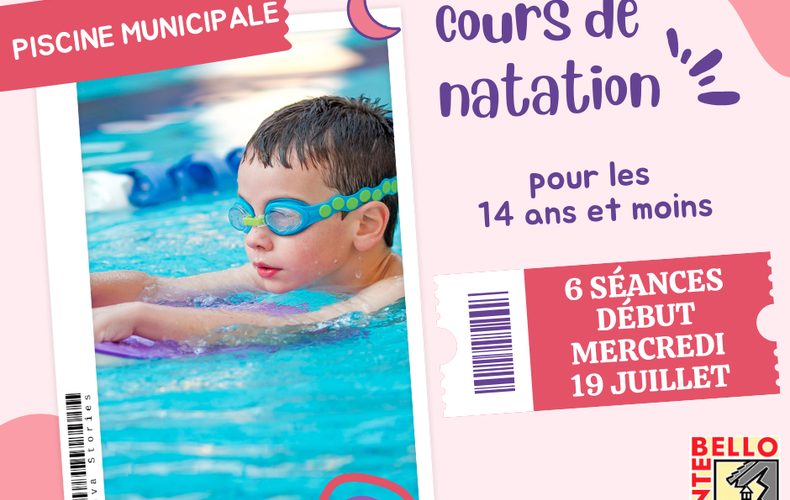 Ajout de cours de natation mercredi soir 18 h.